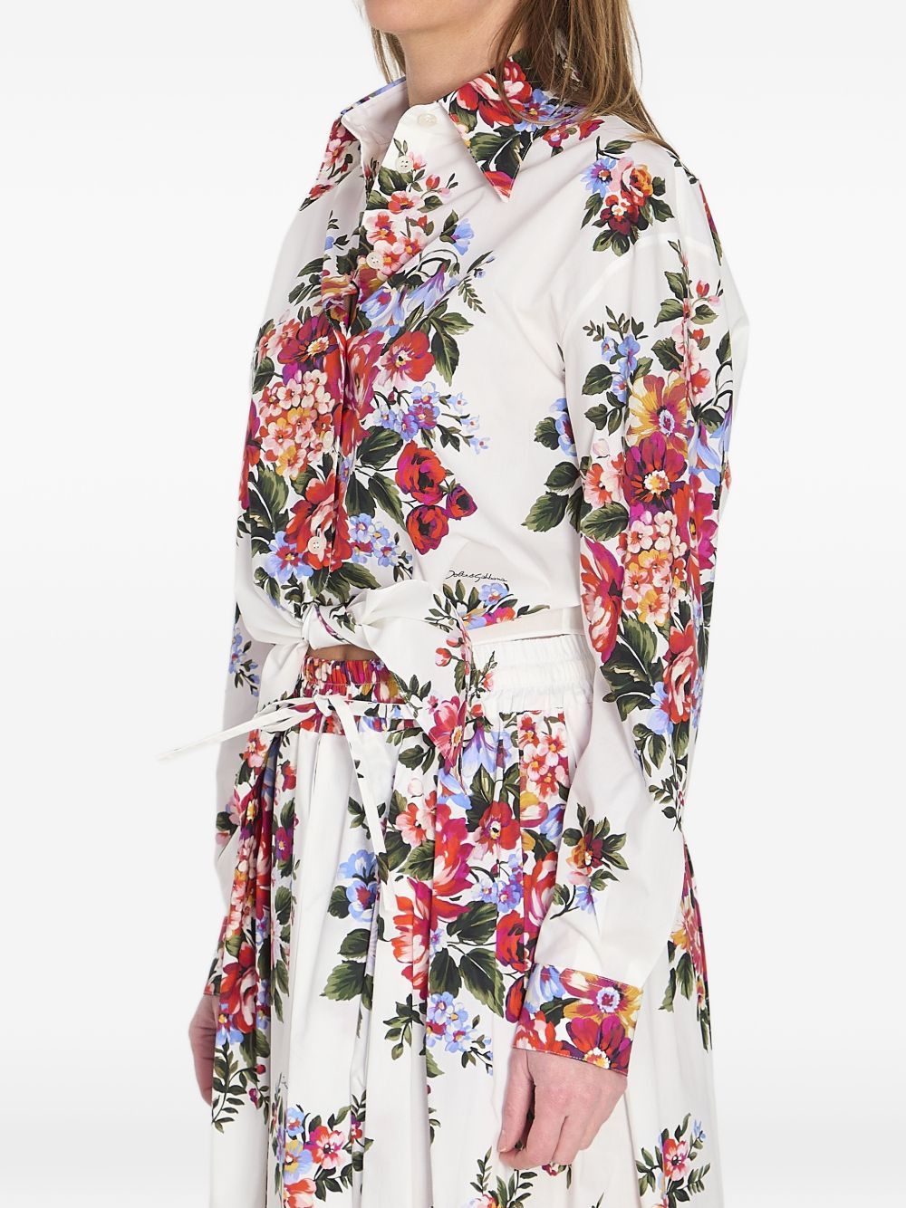 Dolce & Gabbana FLOWER PRINT COTTON SHIRT Size S / US 4 / IT 40 - 4 Thumbnail