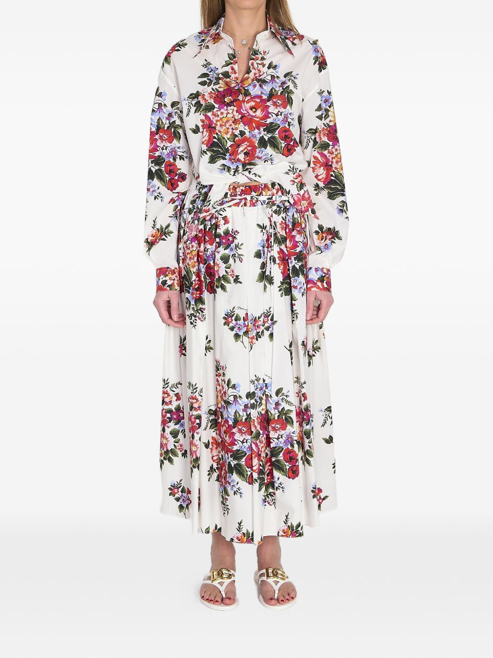 Dolce & Gabbana FLOWER PRINT COTTON SHIRT Size S / US 4 / IT 40 - 5 Thumbnail