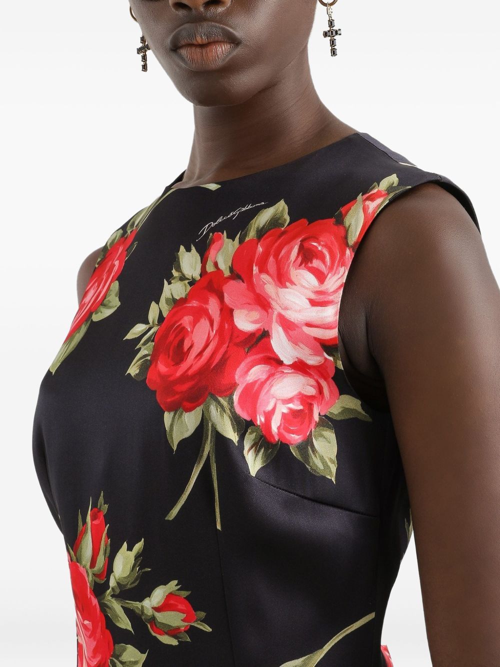 Dolce & Gabbana ROSES BOUQUET PRINT MIDI DRESS Size M / US 6-8 / IT 42-44 - 3 Thumbnail