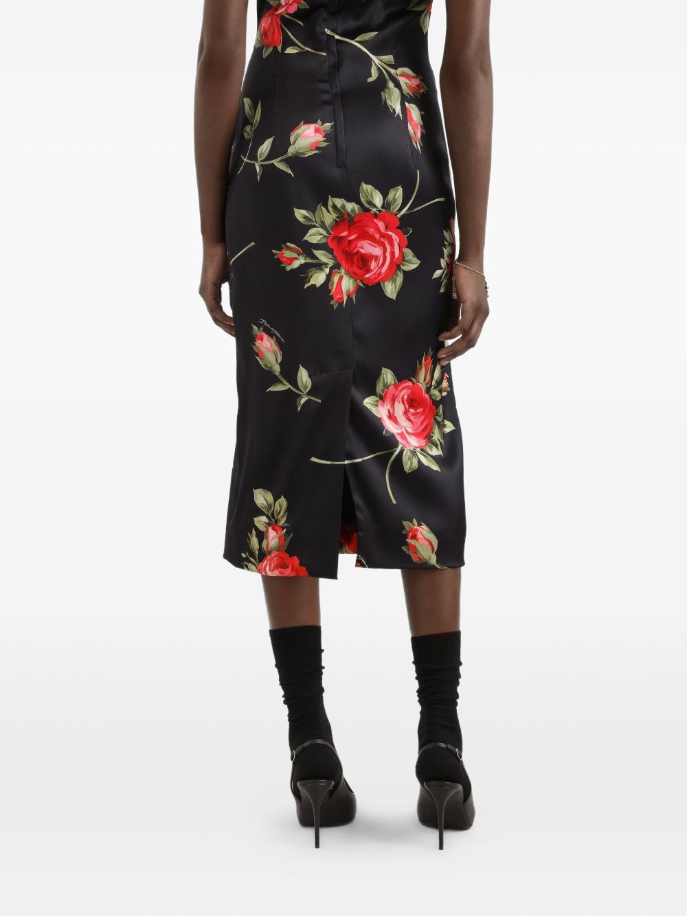 Dolce & Gabbana ROSES BOUQUET PRINT MIDI DRESS Size M / US 6-8 / IT 42-44 - 2 Thumbnail