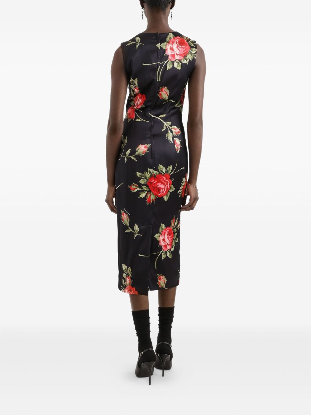 Dolce & Gabbana ROSES BOUQUET PRINT MIDI DRESS Size M / US 6-8 / IT 42-44 - 5 Thumbnail