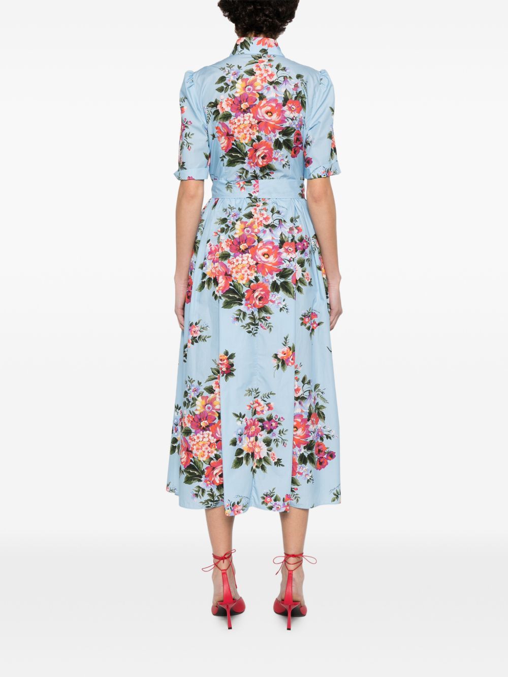 Dolce & Gabbana FLOWER PRINT MIDI DRESS Size XS / US 0-2 / IT 36-38 - 3 Thumbnail