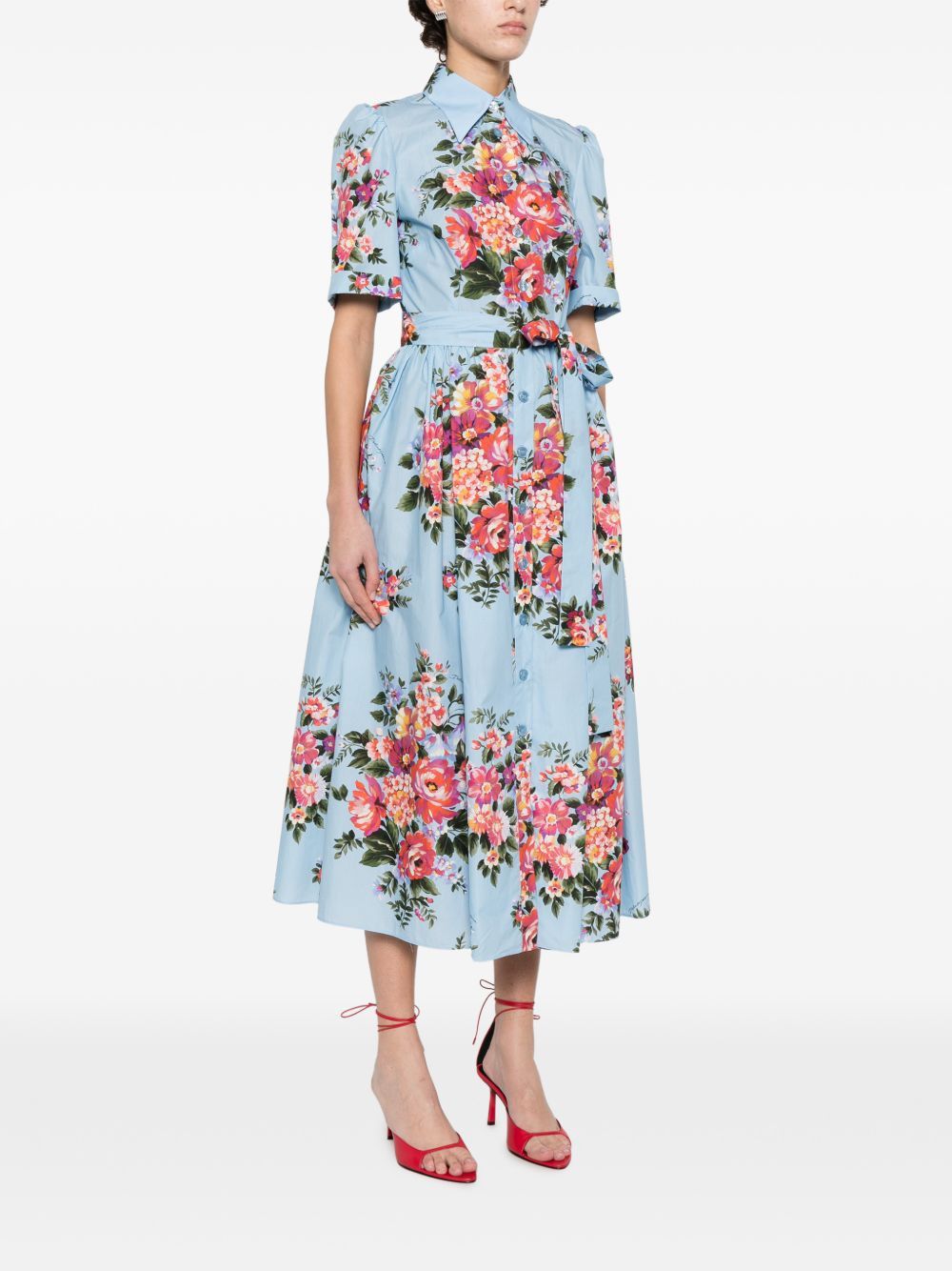 Dolce & Gabbana FLOWER PRINT MIDI DRESS Size S / US 4 / IT 40 - 5 Thumbnail