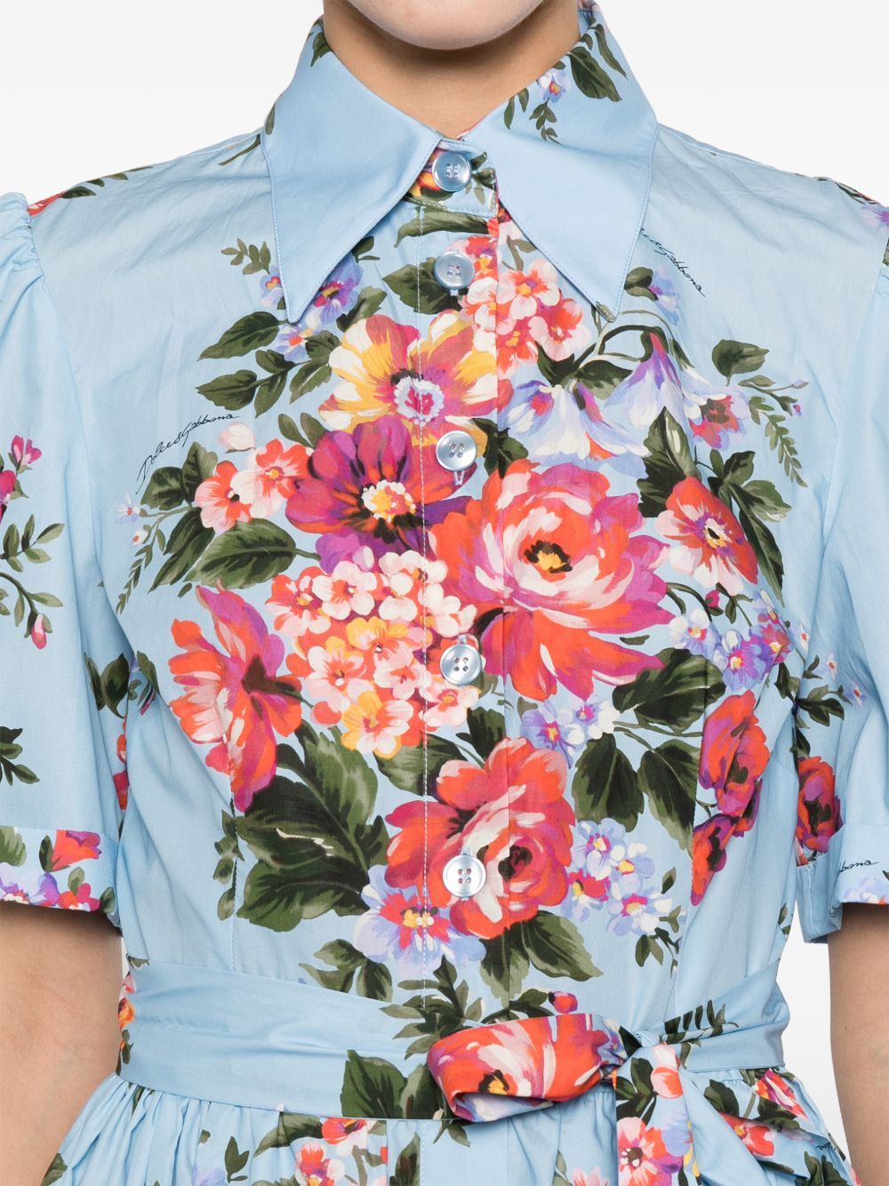 Dolce & Gabbana FLOWER PRINT MIDI DRESS Size S / US 4 / IT 40 - 4 Thumbnail