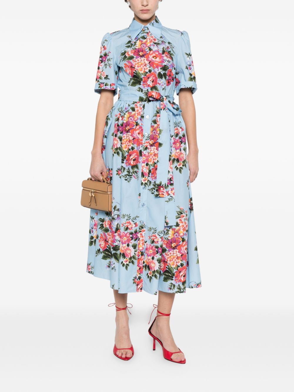 Dolce & Gabbana FLOWER PRINT MIDI DRESS Size S / US 4 / IT 40 - 2 Thumbnail