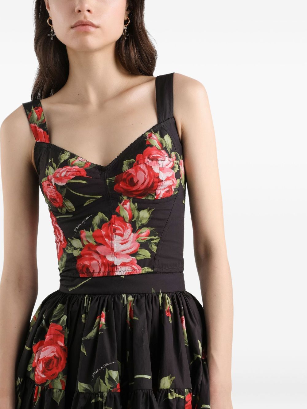 Dolce & Gabbana ROSES BOUQUET PRINT BUSTIER TOP Size M / US 6-8 / IT 42-44 - 2 Thumbnail