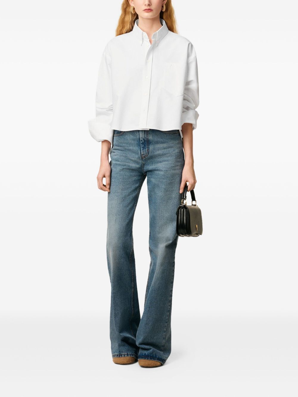 AMI COTTON CROPPED SHIRT Size XS / US 0-2 / IT 36-38 - 5 Thumbnail