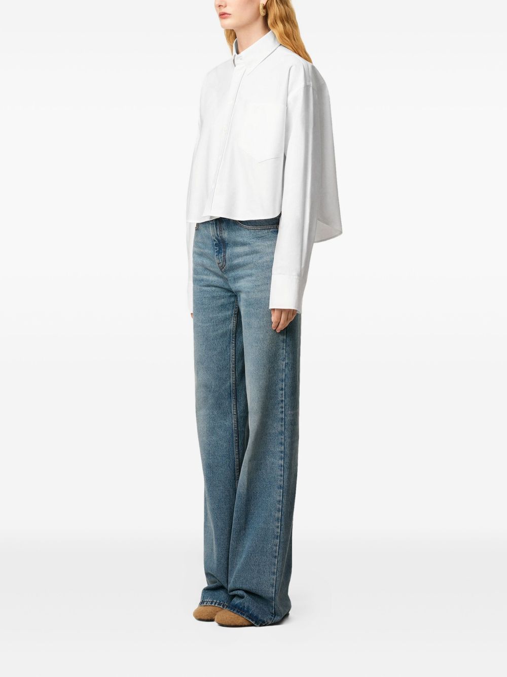 AMI COTTON CROPPED SHIRT Size XS / US 0-2 / IT 36-38 - 3 Thumbnail