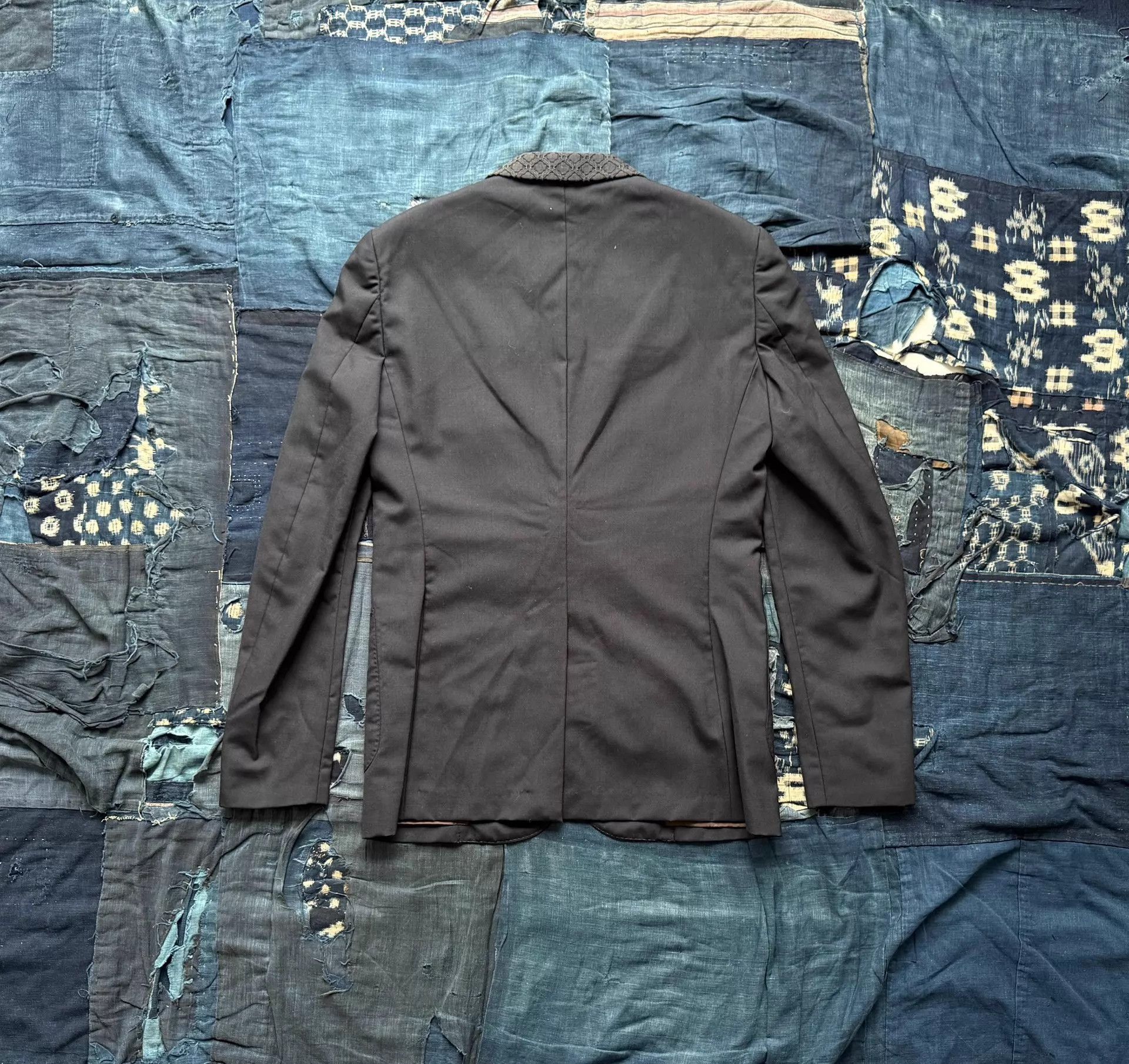 Kolor Black Formal Blazer with Textured Collar Size US XL / EU 56 / 4 - 3 Thumbnail