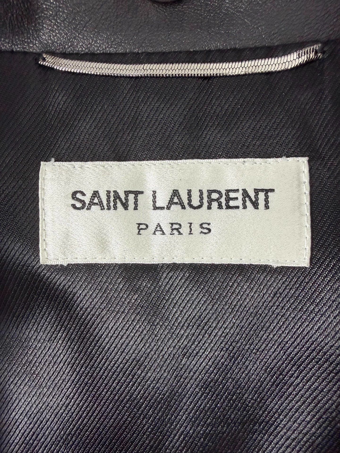 Saint Laurent Paris Black Leather Biker Jacket Size US M / EU 48-50 / 2 - 5 Thumbnail