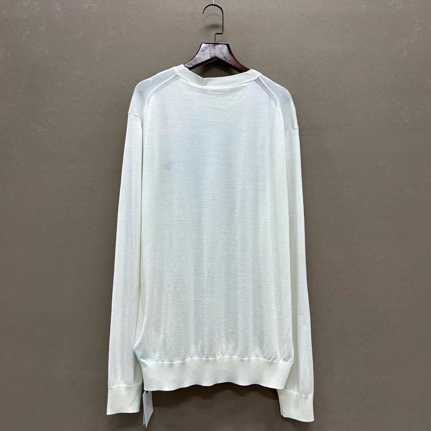 Prada White Long-Sleeve Knit Top Size US M / EU 48-50 / 2 - 2 Thumbnail