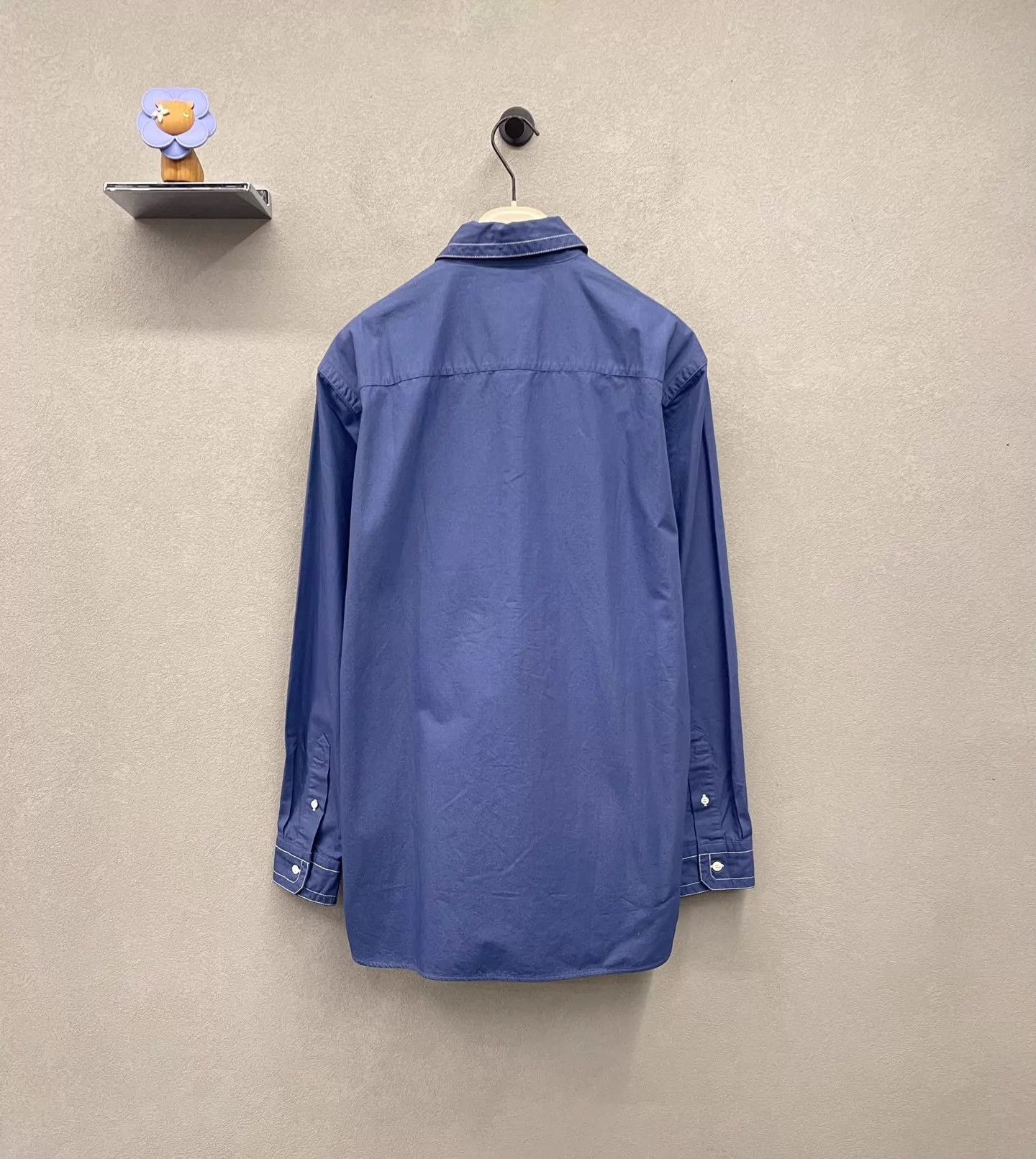 Burberry Blue Long Sleeve Button-Up Shirt Size M Size US M / EU 48-50 / 2 - 2 Thumbnail