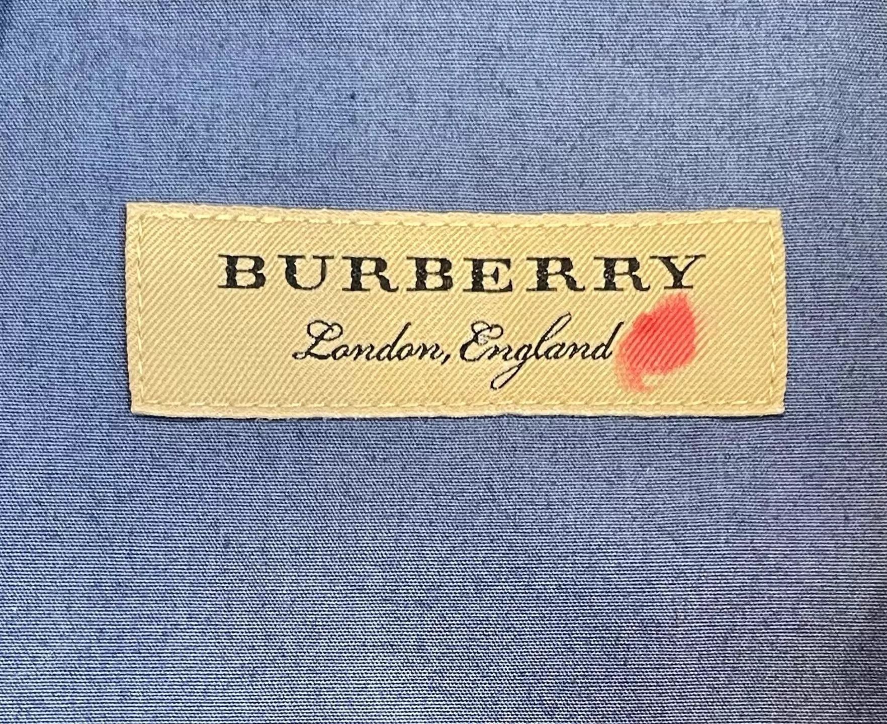 Burberry Blue Long Sleeve Button-Up Shirt Size M Size US M / EU 48-50 / 2 - 5 Thumbnail