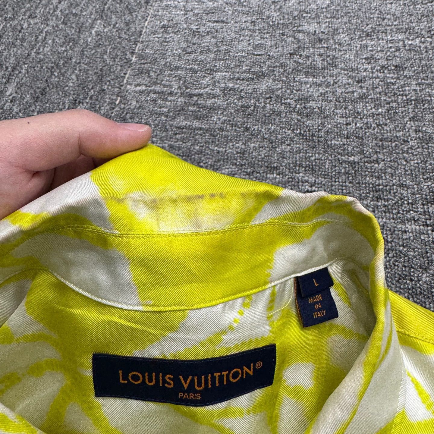 Louis Vuitton Yellow Patterned Short-Sleeve Button Shirt Size US L / EU 52-54 / 3 - 3 Thumbnail