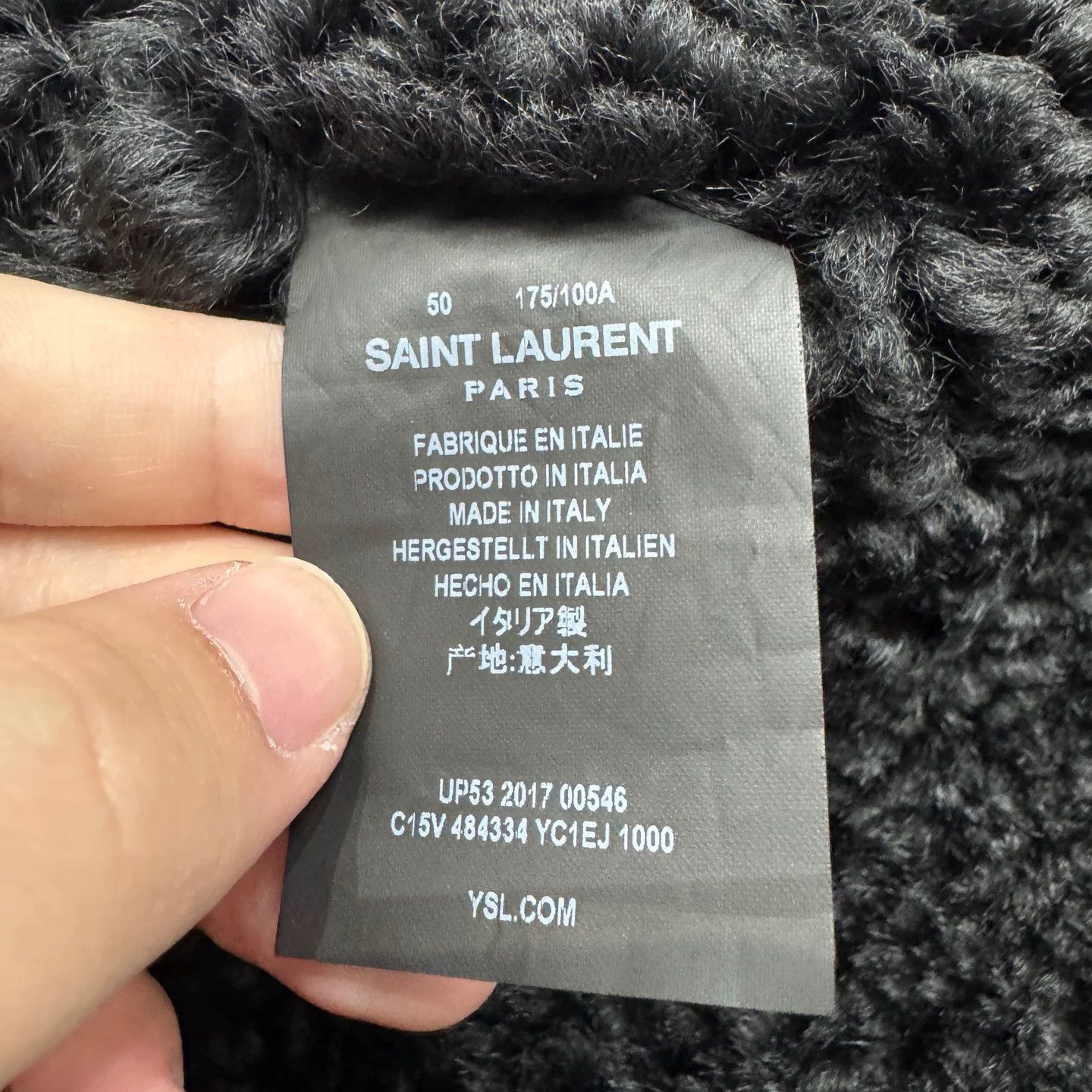 Saint Laurent Paris Black Leather Jacket with Fur Collar Size US M / EU 48-50 / 2 - 3 Thumbnail