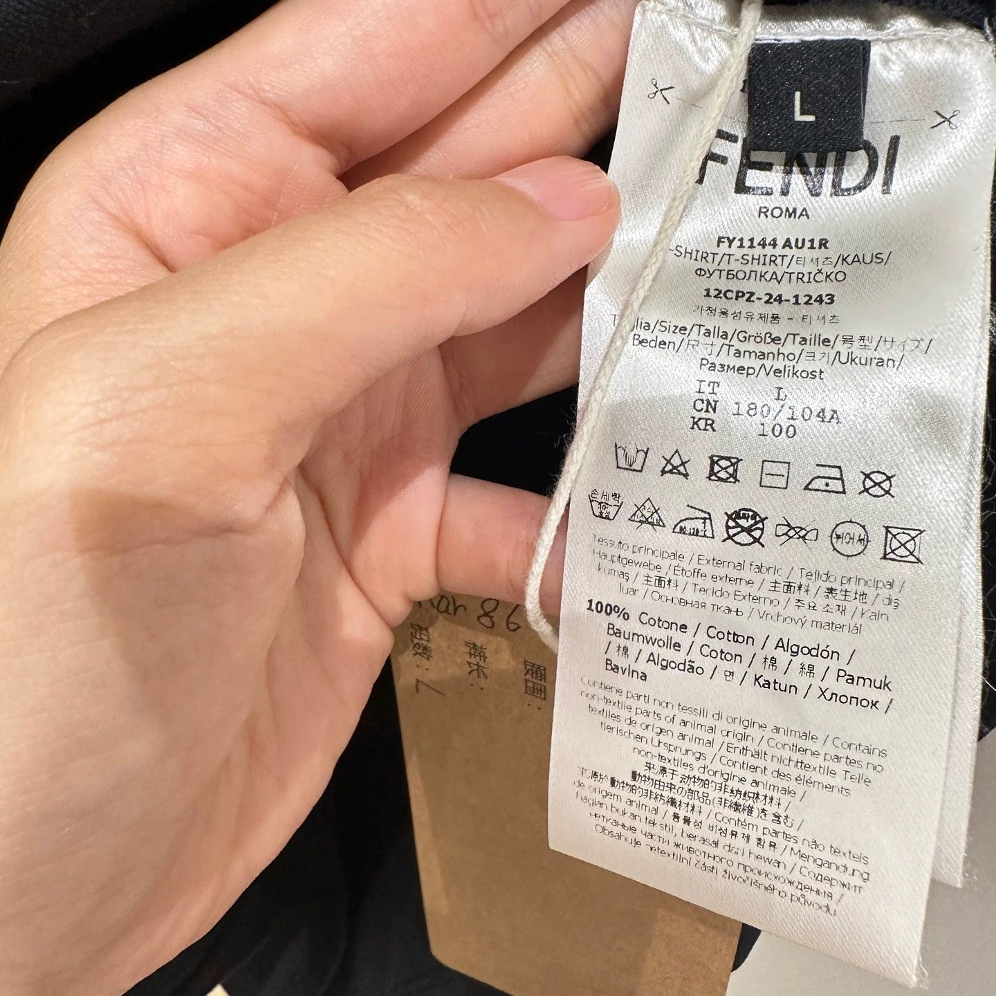 Fendi Black Short Sleeve Graphic T-Shirt Size US L / EU 52-54 / 3 - 5 Thumbnail