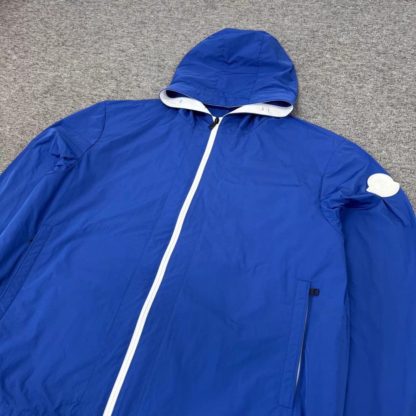 Moncler Blue Hooded Light Jacket with Zip Closure Size US XXL / EU 58 / 5 - 3 Thumbnail