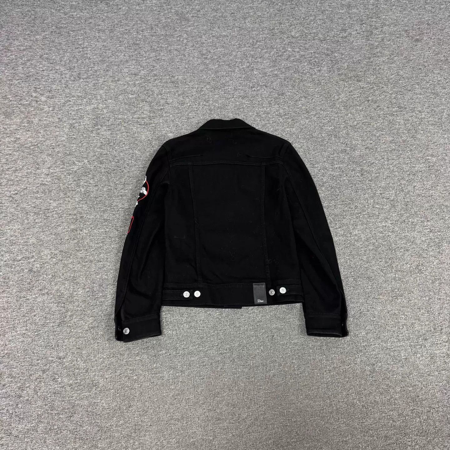 Dior Black Denim Jacket with Embroidered Sleeve Detail Size US XS / EU 42 / 0 - 2 Thumbnail