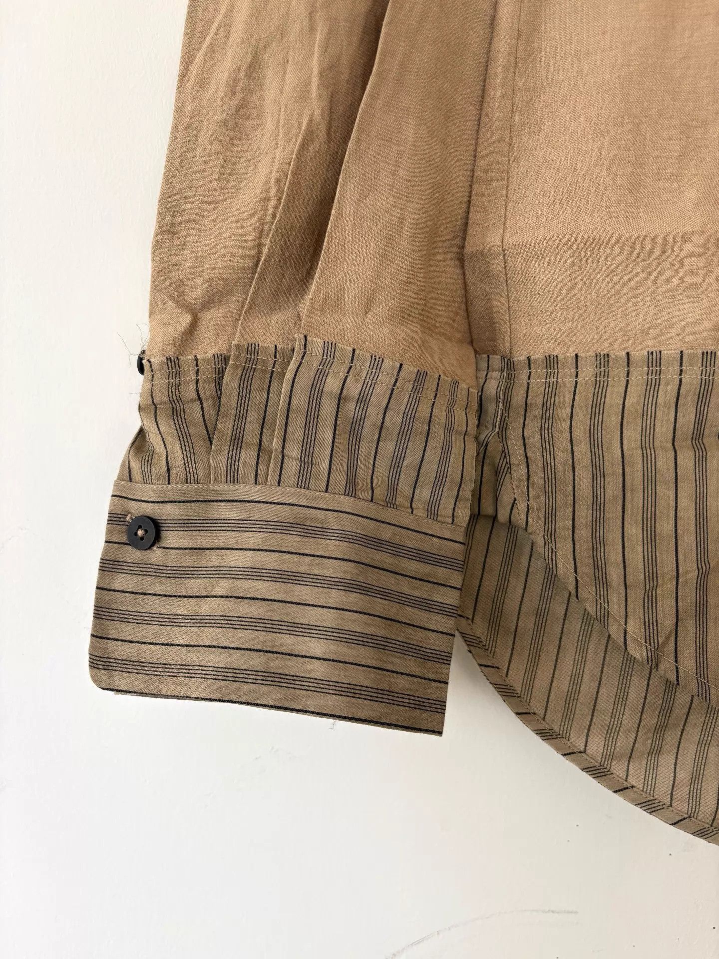 Ziggy Chen Beige Long Sleeve Button-Up with Contrast Collar Size US M / EU 48-50 / 2 - 4 Thumbnail