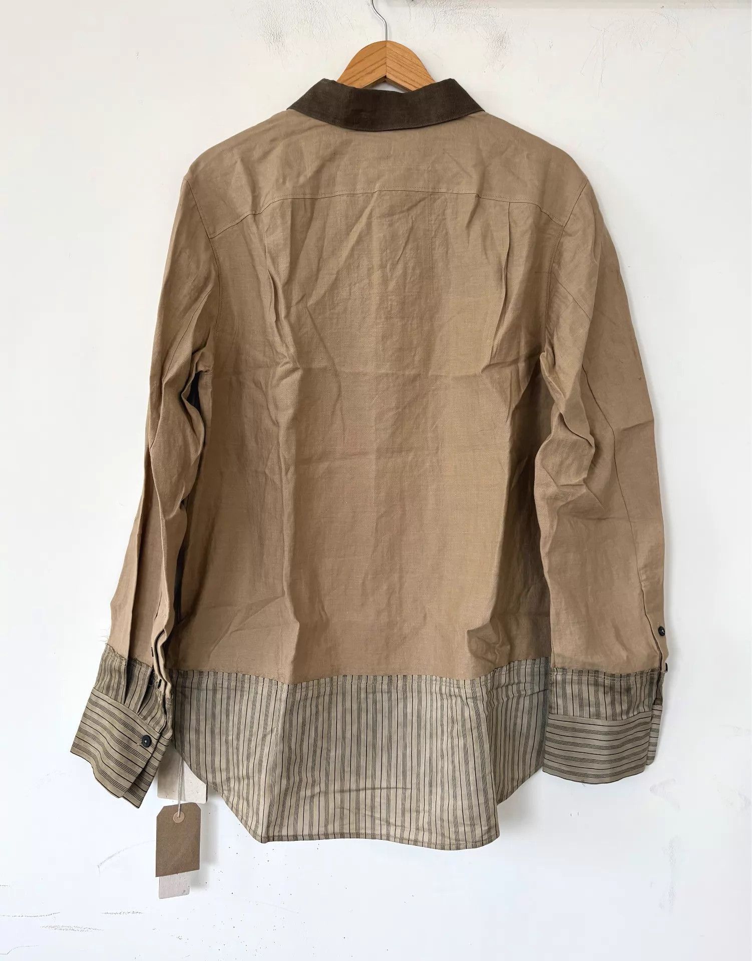 Ziggy Chen Beige Long Sleeve Button-Up with Contrast Collar Size US M / EU 48-50 / 2 - 2 Thumbnail
