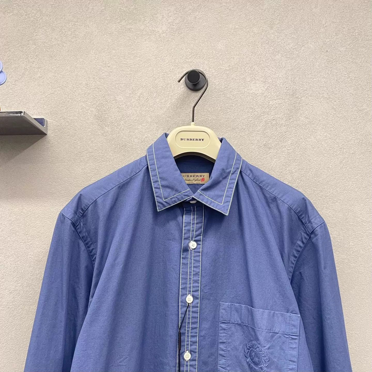 Burberry Blue Long Sleeve Button-Up Shirt Size M Size US M / EU 48-50 / 2 - 4 Thumbnail
