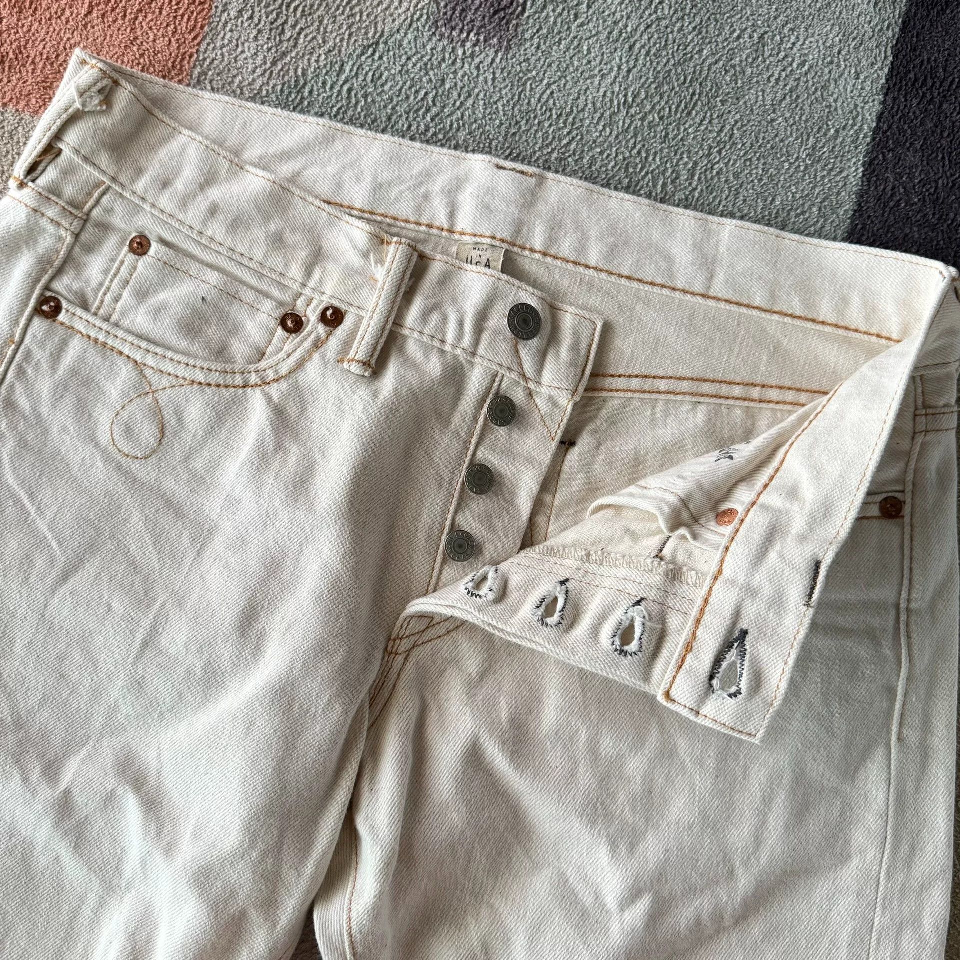 RRL Ralph Lauren RRL Slim Boot Cut White Jeans Size 29" - 3 Thumbnail