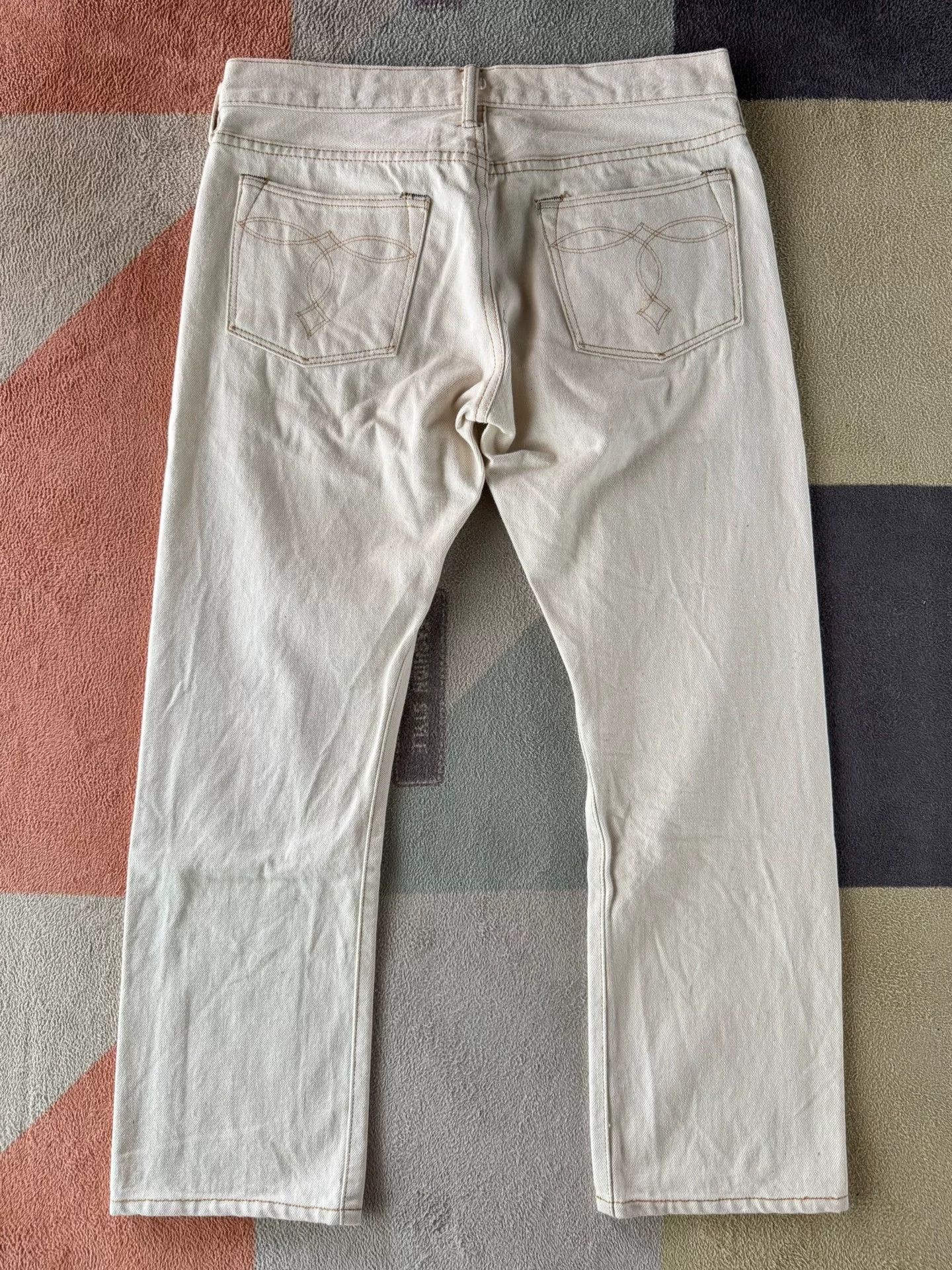 RRL Ralph Lauren RRL Slim Boot Cut White Jeans Size 29" - 7 Thumbnail