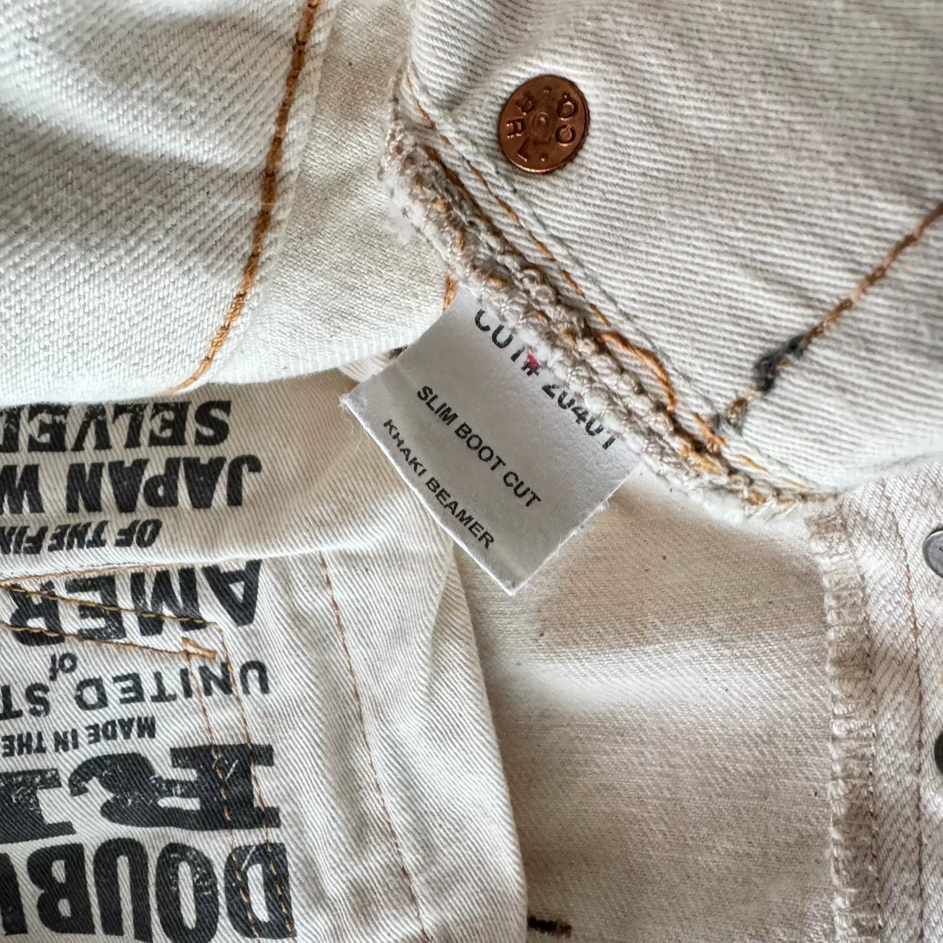RRL Ralph Lauren RRL Slim Boot Cut White Jeans Size 29" - 5 Thumbnail