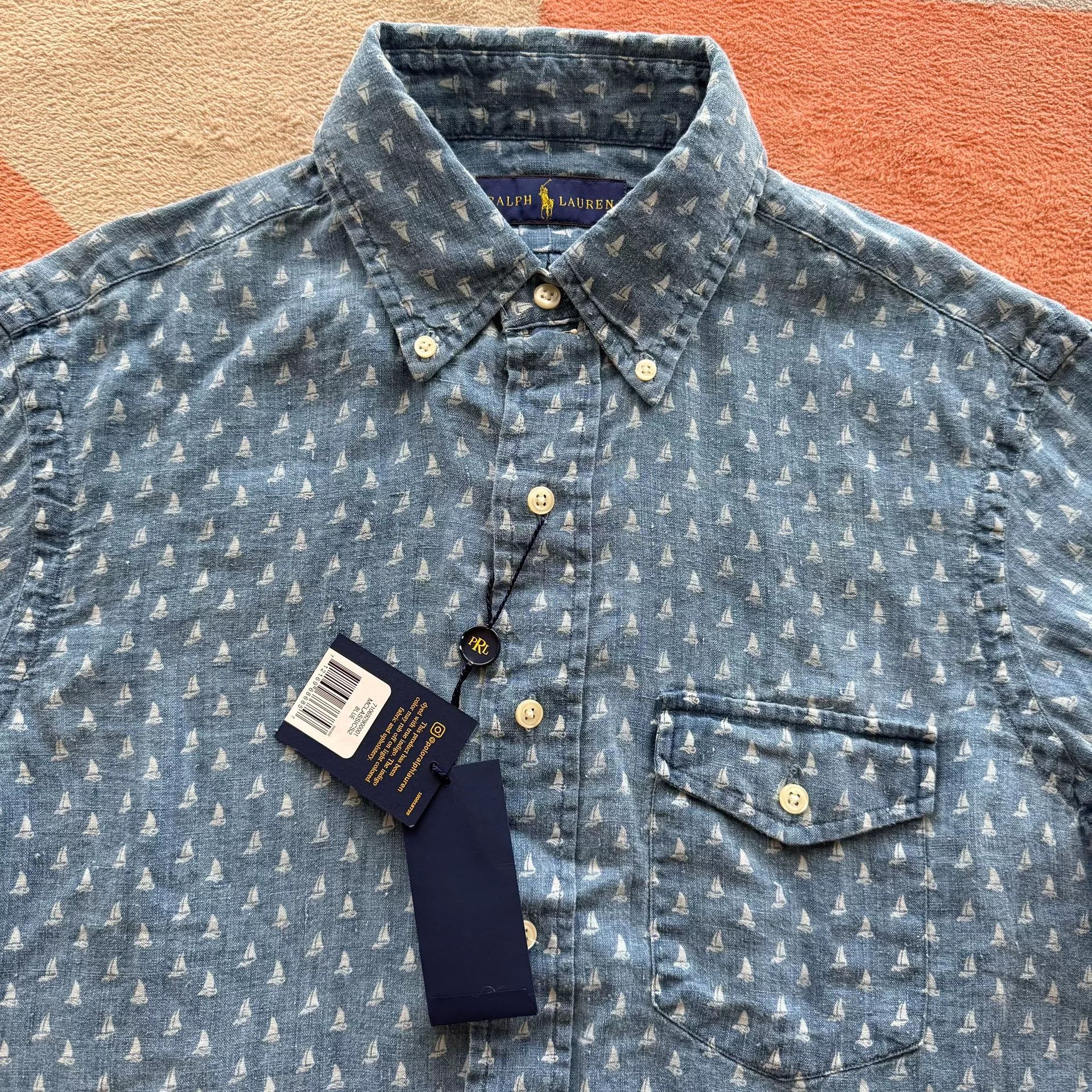 Polo Ralph Lauren Ralph Lauren Linen Blue Dyed Shirt Size US S / EU 44-46 / 1 - 2 Thumbnail