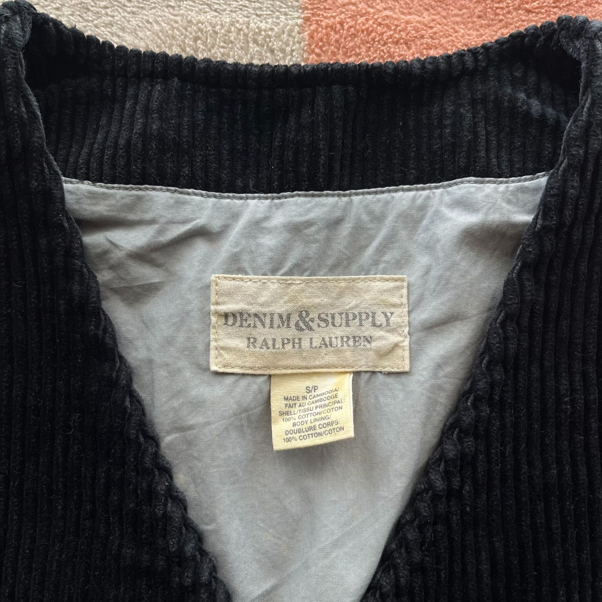Denim & Supply Ralph Lauren Ralph Lauren Denim Supply Black Corduroy Vest Size US S / EU 44-46 / 1 - 4 Thumbnail