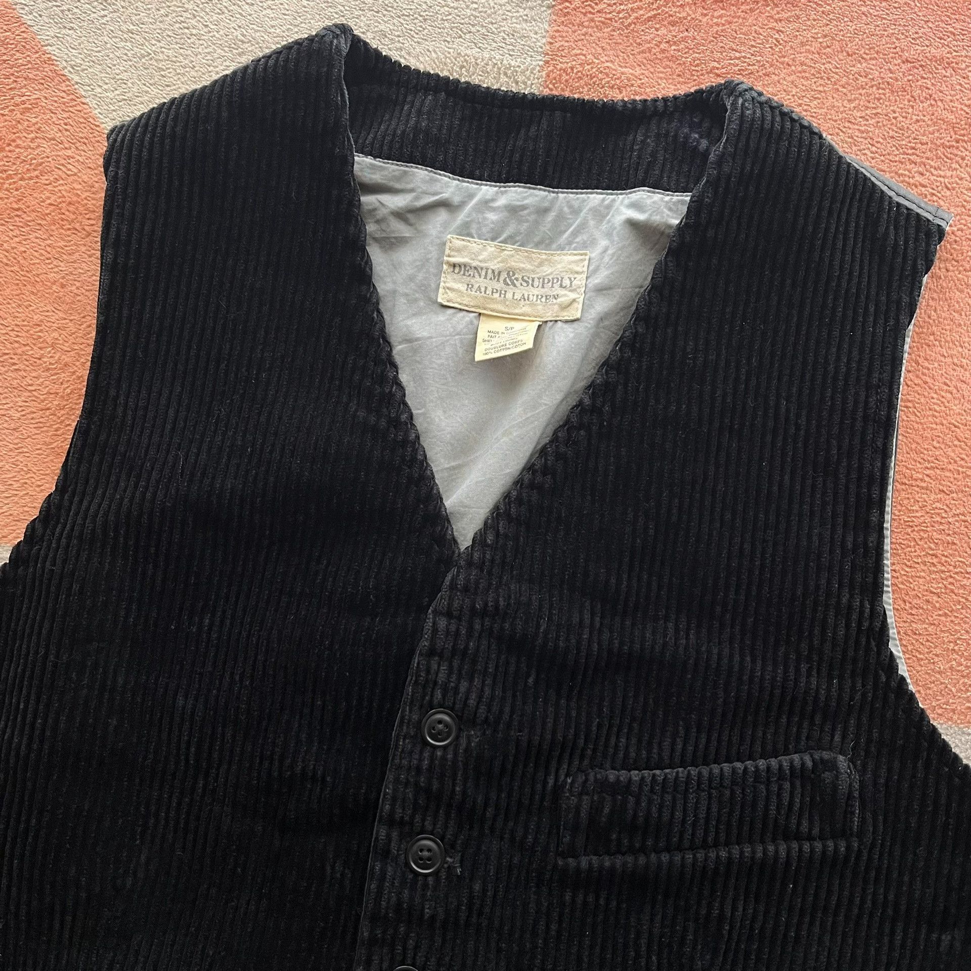 Denim & Supply Ralph Lauren Ralph Lauren Denim Supply Black Corduroy Vest Size US S / EU 44-46 / 1 - 3 Thumbnail