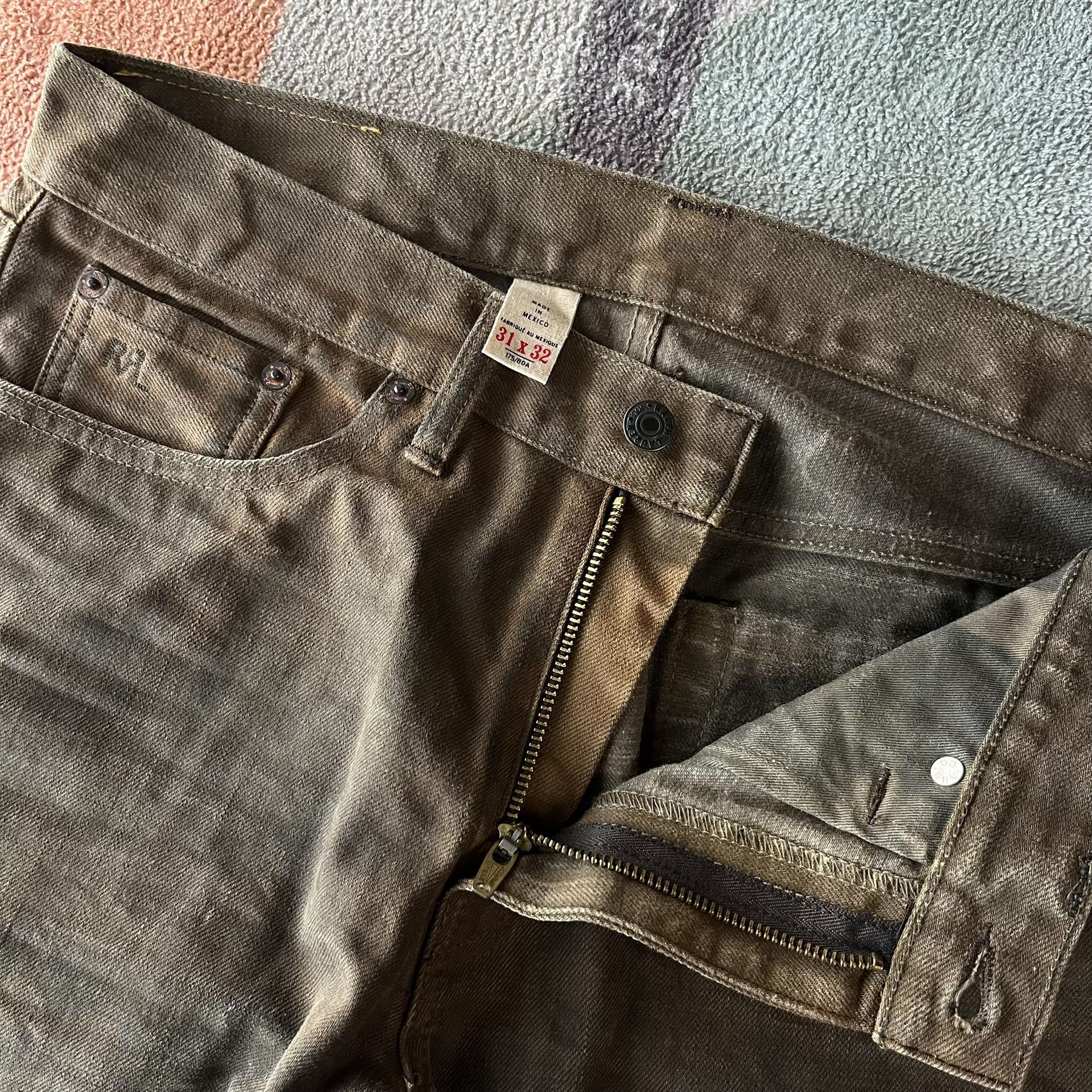 RRL Ralph Lauren RRL Brown Washed Distressed Slim Jeans Size US 31 - 4 Thumbnail