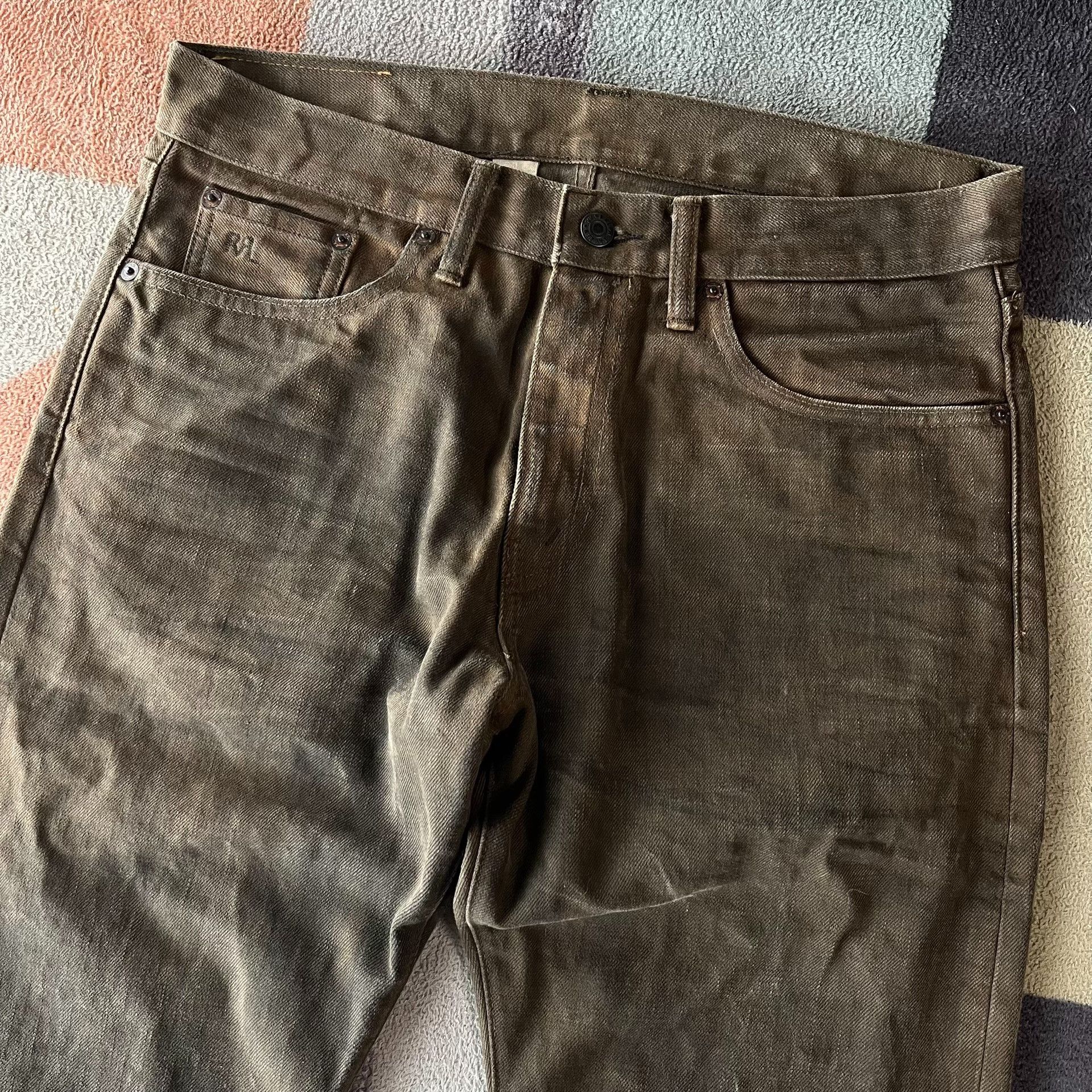 RRL Ralph Lauren RRL Brown Washed Distressed Slim Jeans Size US 31 - 3 Thumbnail