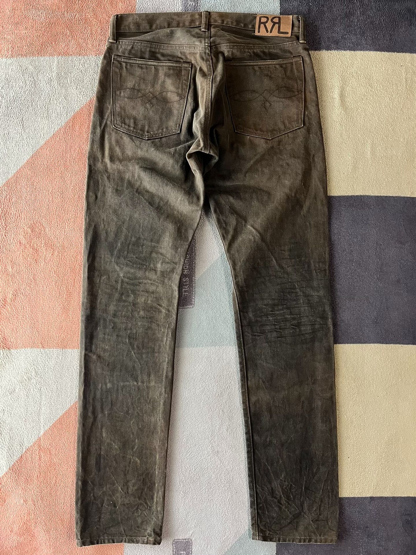 RRL Ralph Lauren RRL Brown Washed Distressed Slim Jeans Size US 31 - 2 Thumbnail