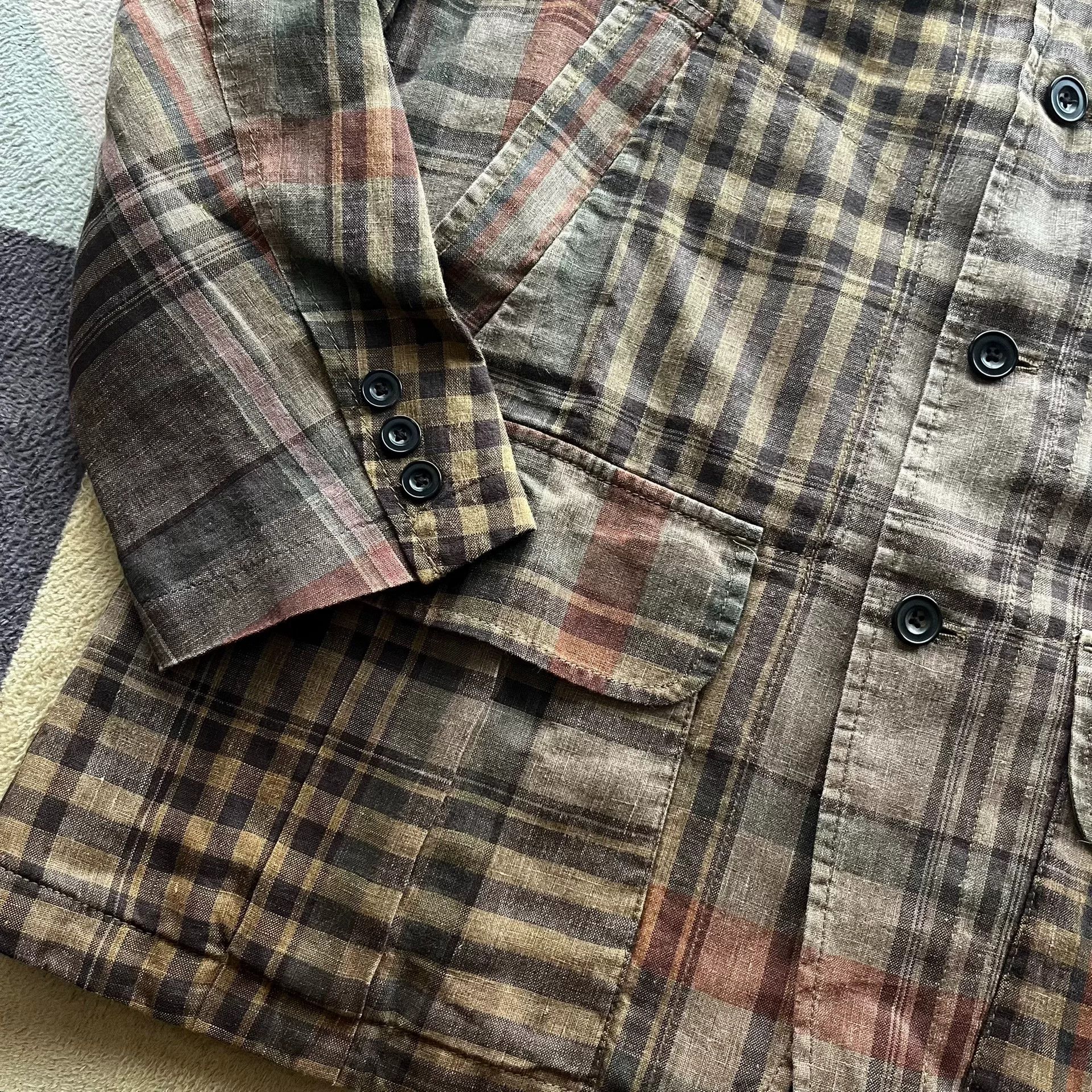 Polo Ralph Lauren Ralph Lauren Polo Linen Plaid Trench Coat Size US XL / EU 56 / 4 - 5 Thumbnail