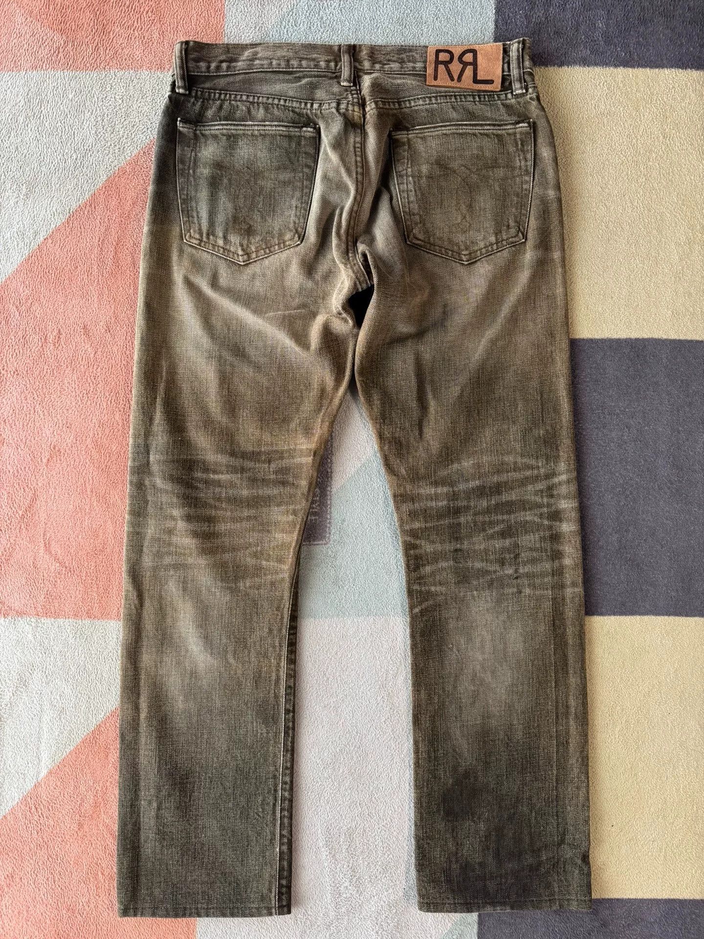 RRL Ralph Lauren RRL Brown Oil-Stained Jeans Size US 30 / EU 46 - 2 Thumbnail
