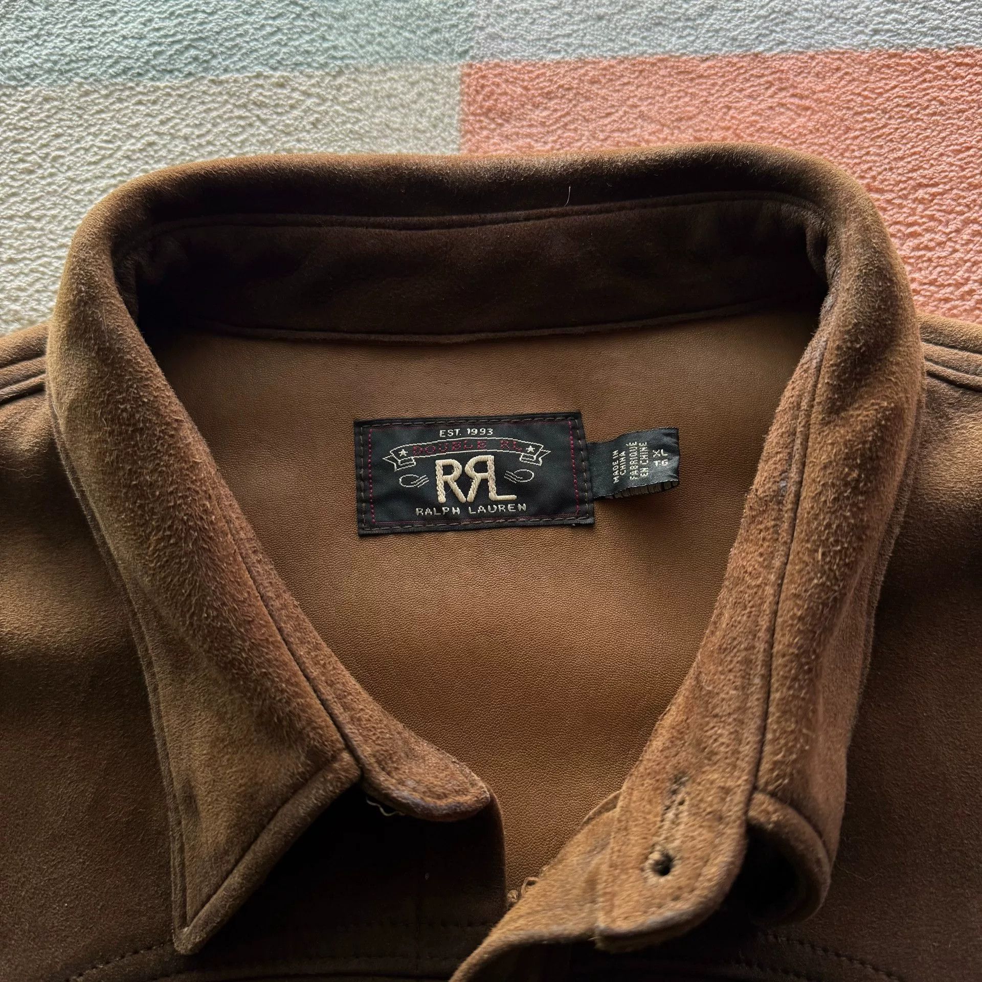 RRL Ralph Lauren RRL Distressed Suede Shirt Size US XL / EU 56 / 4 - 4 Thumbnail