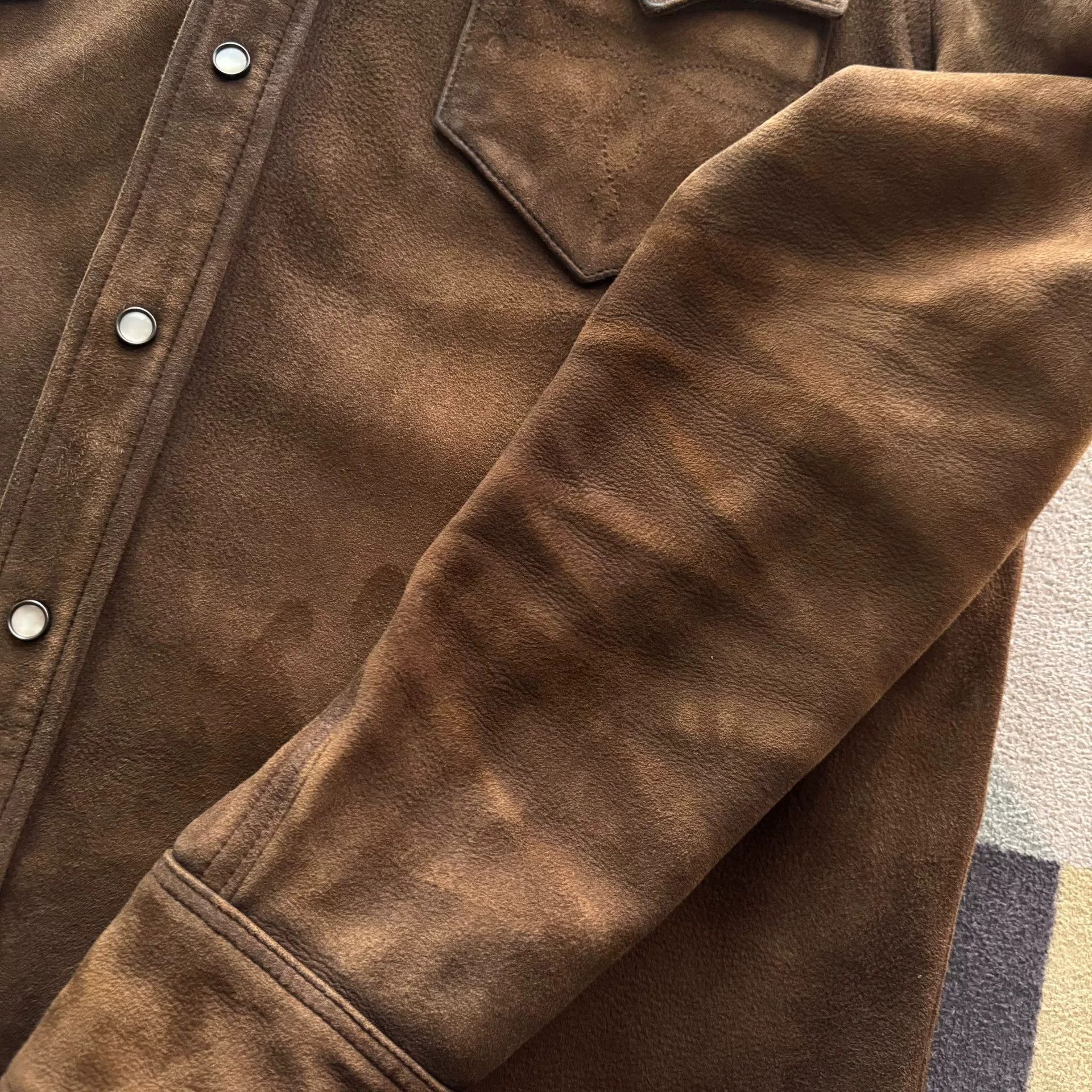 RRL Ralph Lauren RRL Distressed Suede Shirt Size US XL / EU 56 / 4 - 5 Thumbnail