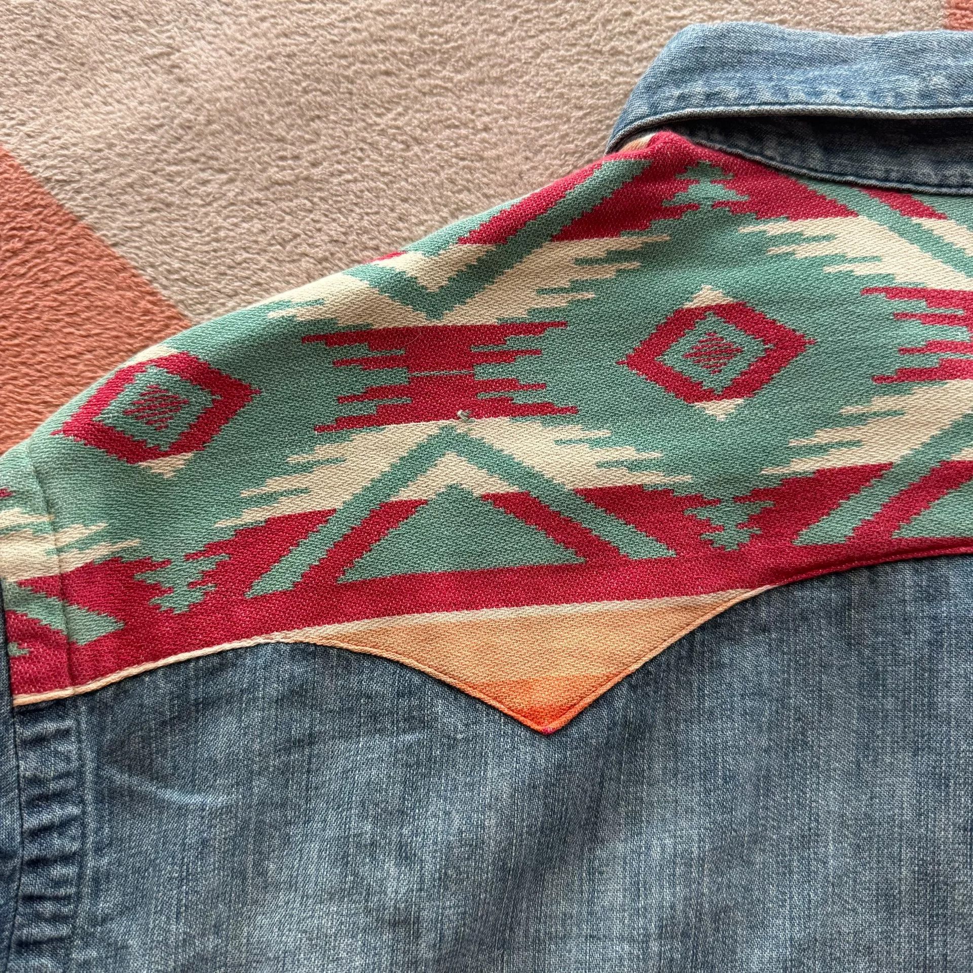 Polo Ralph Lauren Ralph Lauren Southwest Patchwork Denim Shirt Size US L / EU 52-54 / 3 - 7 Thumbnail