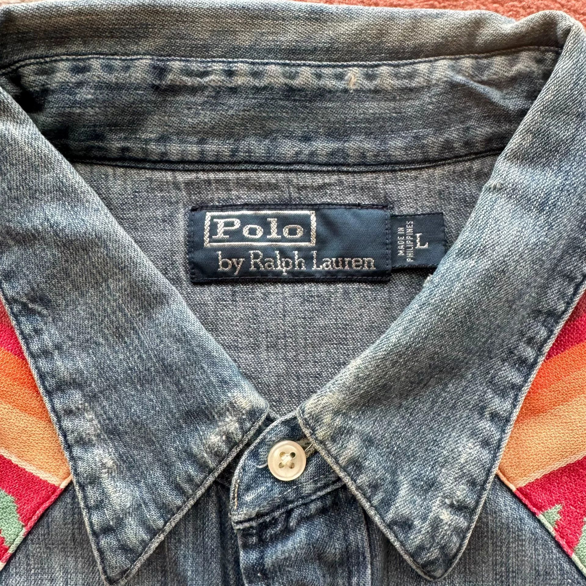 Polo Ralph Lauren Ralph Lauren Southwest Patchwork Denim Shirt Size US L / EU 52-54 / 3 - 4 Thumbnail