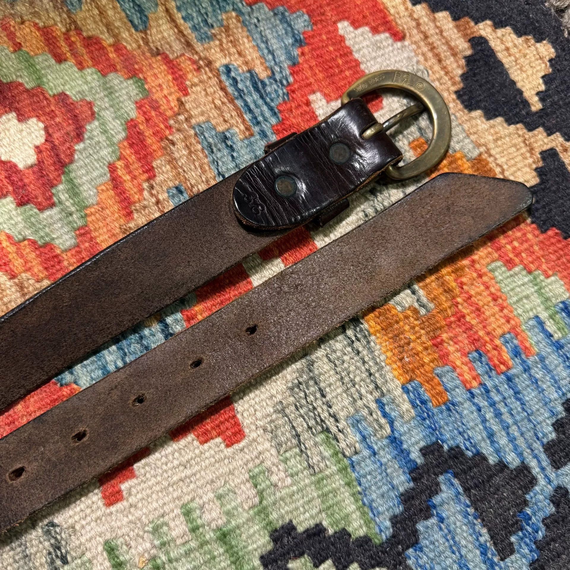 RRL Ralph Lauren RRL Ralph Lauren Double RL Horseshoe Buckle Belt Size ONE SIZE - 3 Thumbnail