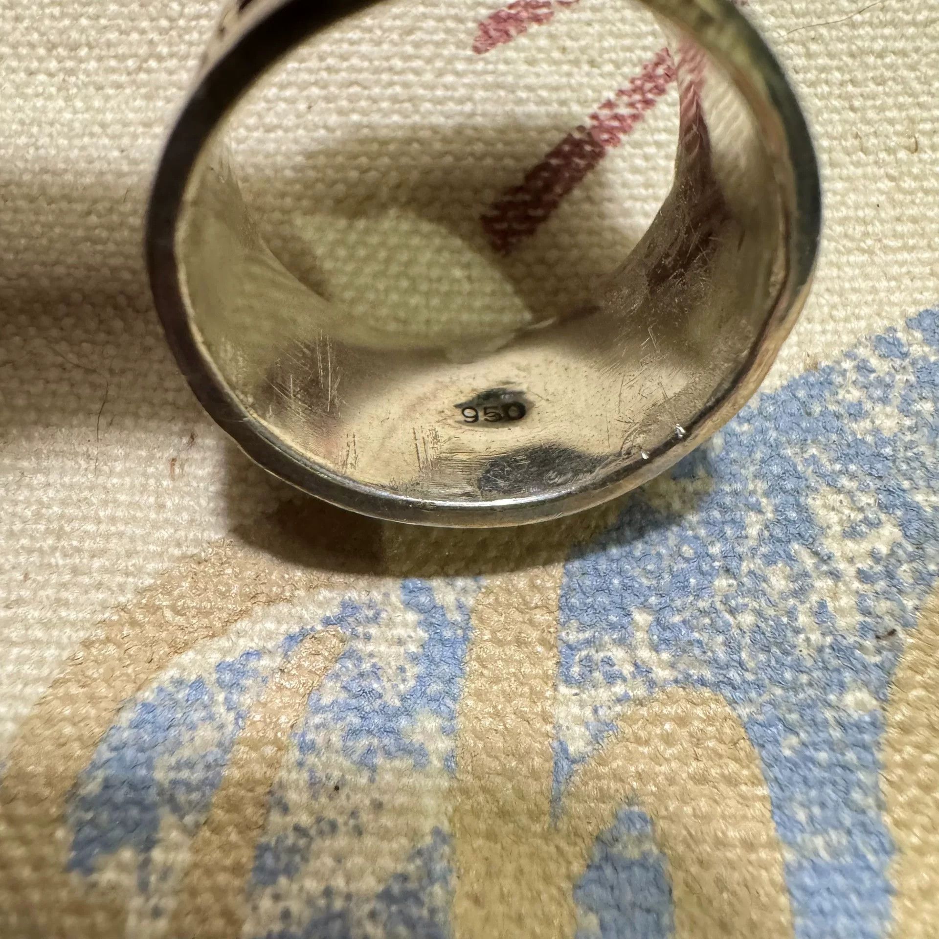 Other Navajo Style Turquoise 950 Silver Ring Size ONE SIZE - 5 Thumbnail