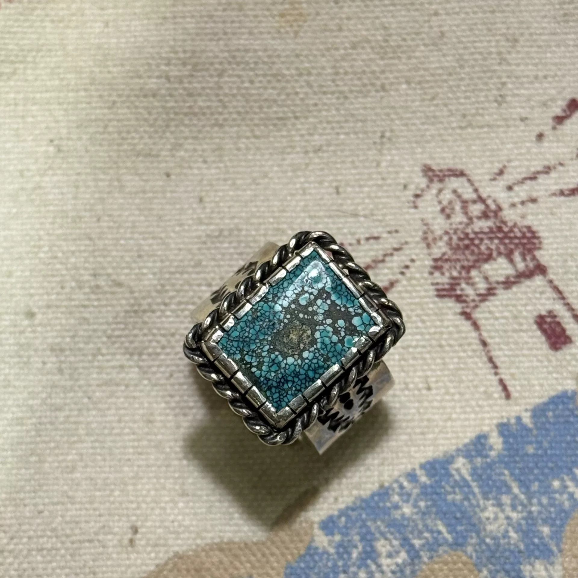 Other Navajo Style Turquoise 950 Silver Ring Size ONE SIZE - 2 Thumbnail