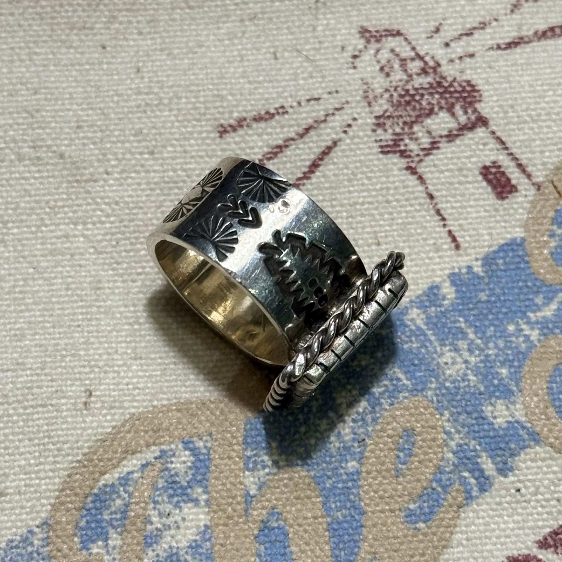 Other Navajo Style Turquoise 950 Silver Ring Size ONE SIZE - 4 Thumbnail