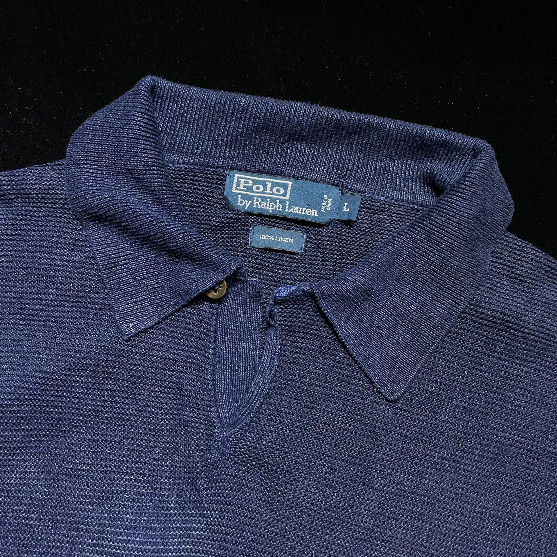 RRL Ralph Lauren Ralph Lauren Pure Linen Knit Polo Size US L / EU 52-54 / 3 - 3 Thumbnail