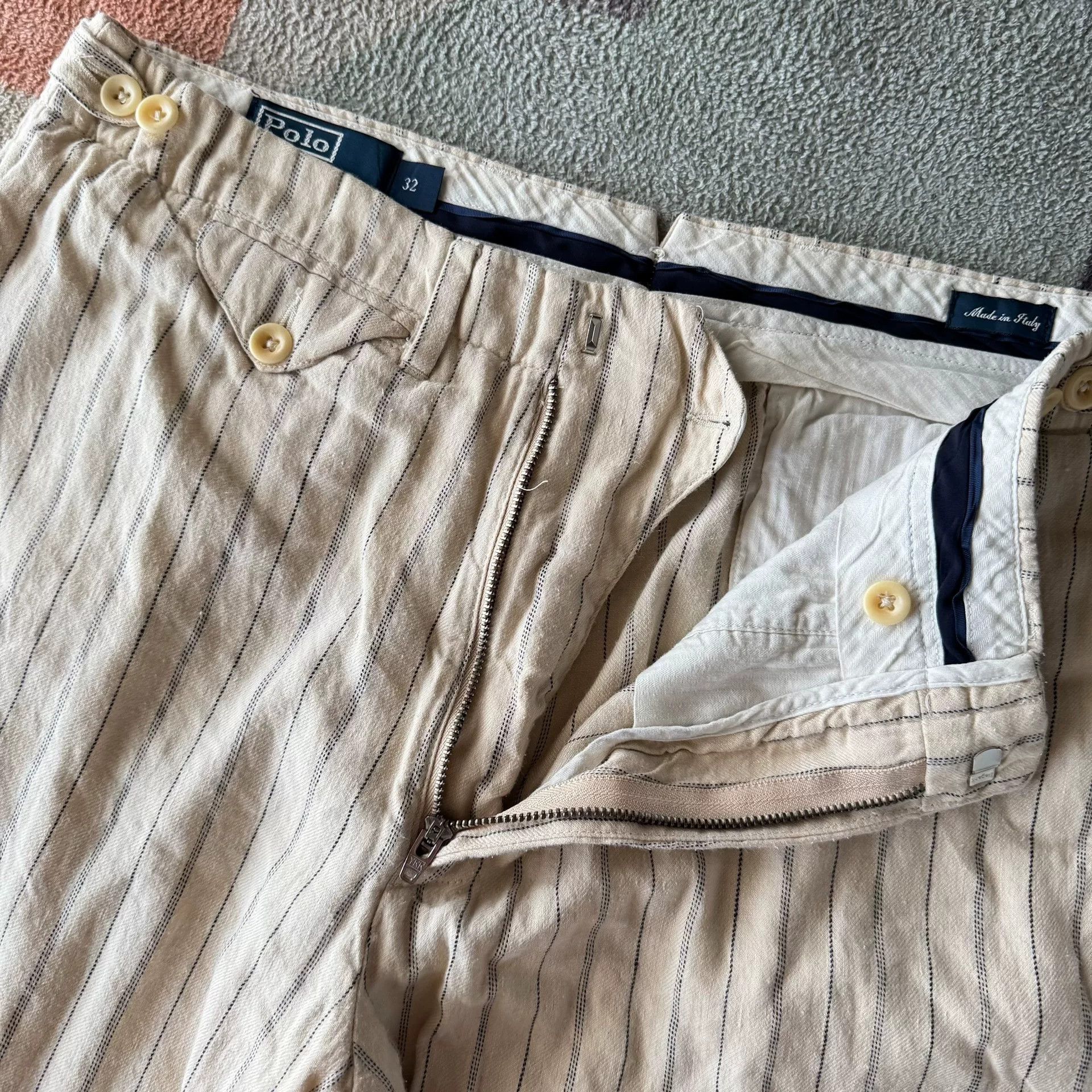 Polo Ralph Lauren Ralph Lauren RL Polo Striped Cotton-Linen Pants Size US 30 / EU 46 - 4 Thumbnail