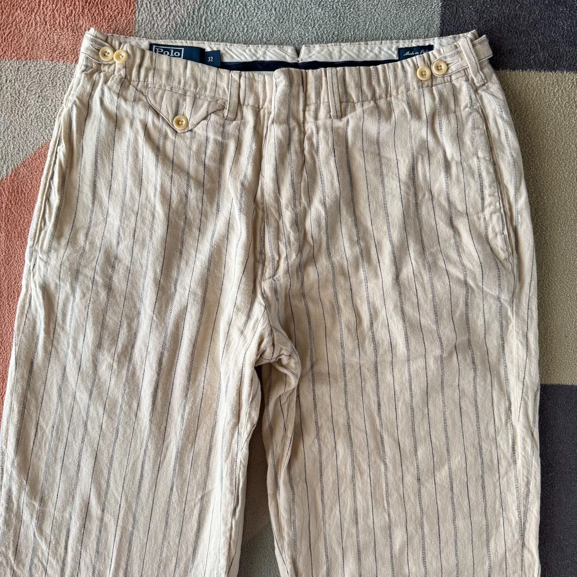 Polo Ralph Lauren Ralph Lauren RL Polo Striped Cotton-Linen Pants Size US 30 / EU 46 - 3 Thumbnail