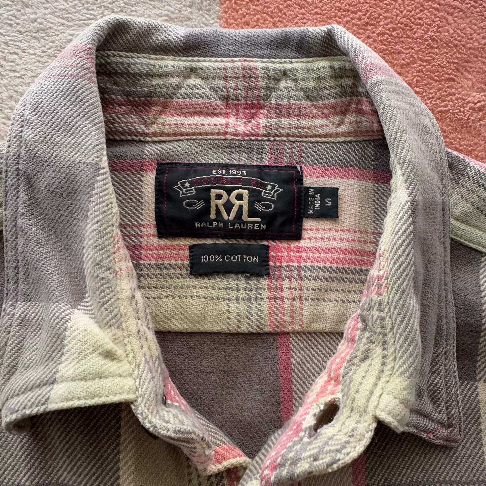 RRL Ralph Lauren RRL Ralph Lauren Double RL Thick Plaid Shirt Size US S / EU 44-46 / 1 - 4 Thumbnail