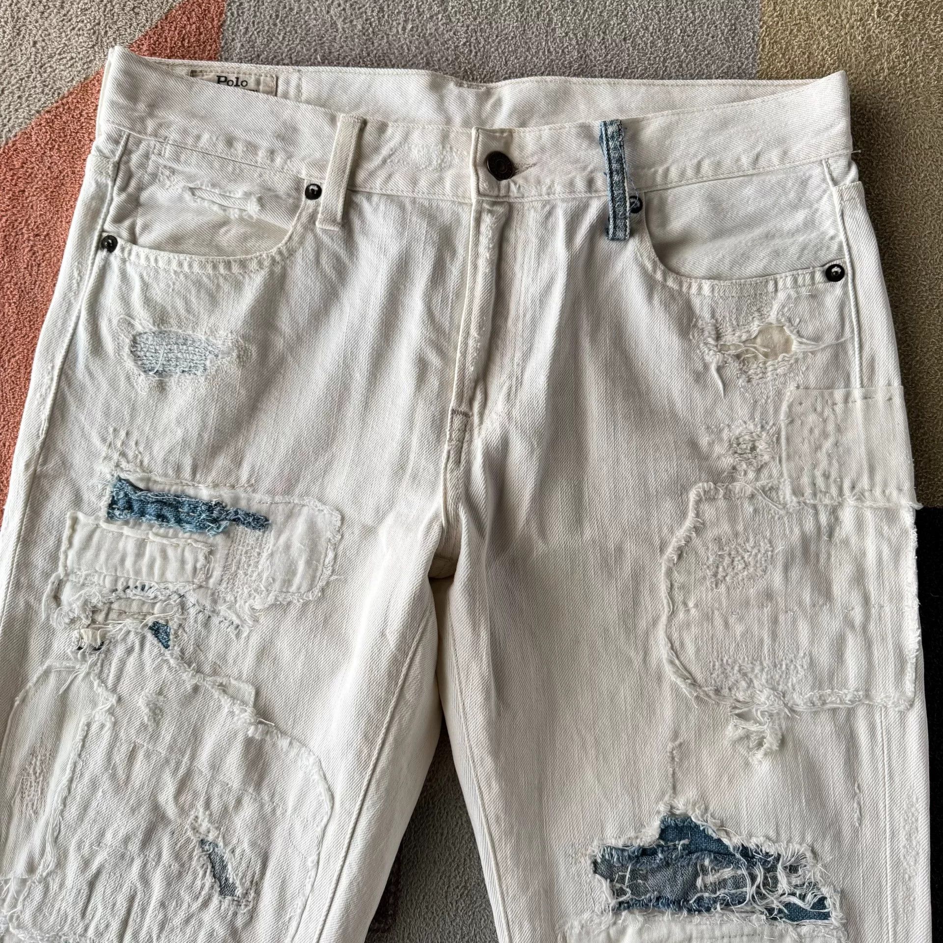 Polo Ralph Lauren Ralph Lauren Polo White Distressed Jeans Size US 29 - 2 Thumbnail