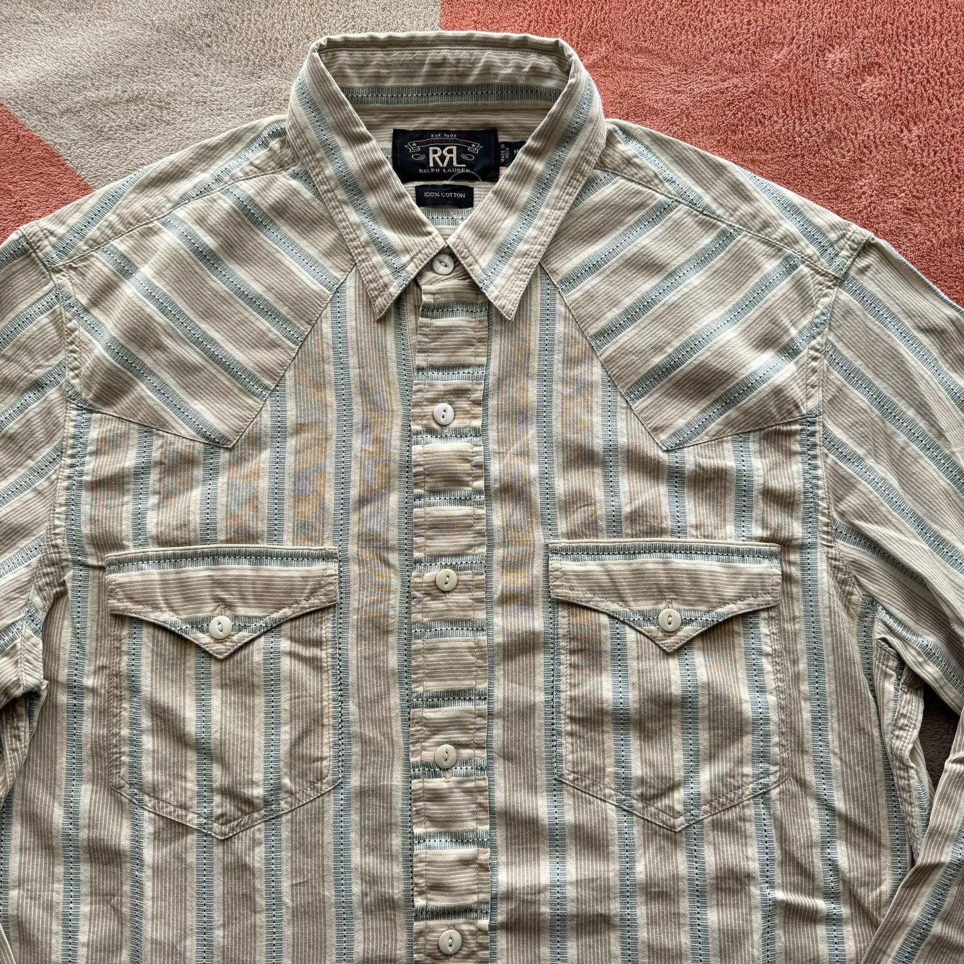 RRL Ralph Lauren RRL Ralph Lauren Striped Shirt Size US M / EU 48-50 / 2 - 2 Thumbnail